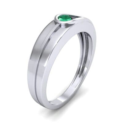 Cat-Eye Solitaire Emerald Ring (0.17 CTW) Perspective View