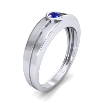 Cat-Eye Solitaire Blue Sapphire Ring (0.17 CTW) Perspective View