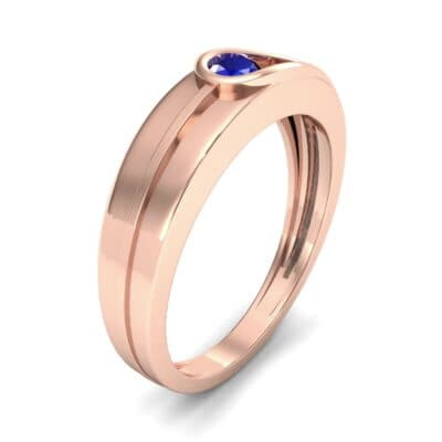 Cat-Eye Solitaire Blue Sapphire Ring (0.17 CTW) Perspective View