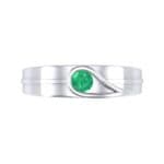 Cat-Eye Solitaire Emerald Ring (0.17 CTW) Top Flat View