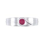 Cat-Eye Solitaire Ruby Ring (0.17 CTW) Top Flat View