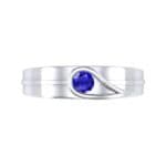 Cat-Eye Solitaire Blue Sapphire Ring (0.17 CTW) Top Flat View