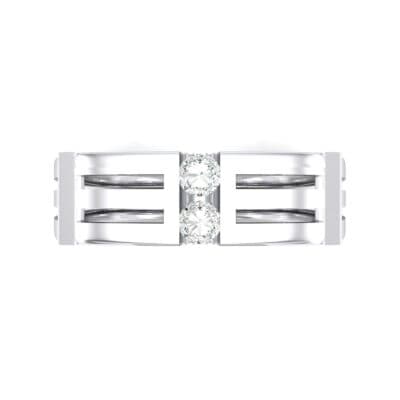 Slice Two-Stone Crystal Ring (0.22 CTW) Top Flat View
