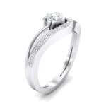 Pave Encircle Crystal Engagement Ring (0.43 CTW) Perspective View