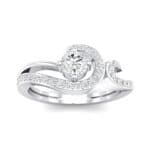 Pave Encircle Crystal Engagement Ring (0.43 CTW) Top Dynamic View