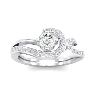 Pave Encircle Crystal Engagement Ring (0.43 CTW) Top Dynamic View