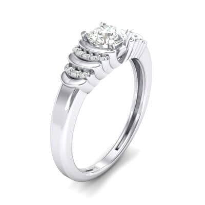 Echo Pave Shoulder Crystal Engagement Ring (0.57 CTW) Perspective View