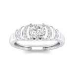 Echo Pave Shoulder Crystal Engagement Ring (0.57 CTW) Top Dynamic View