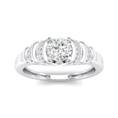 Echo Pave Shoulder Crystal Engagement Ring (0.57 CTW) Top Dynamic View