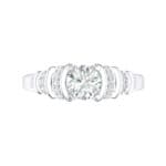 Echo Pave Shoulder Crystal Engagement Ring (0.57 CTW) Top Flat View