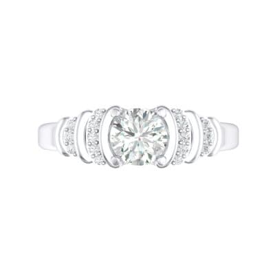 Echo Pave Shoulder Crystal Engagement Ring (0.57 CTW) Top Flat View