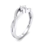 Weaving Shank Solitaire Crystal Engagement Ring (0.28 CTW) Perspective View