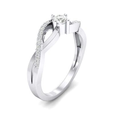 Weaving Shank Solitaire Crystal Engagement Ring (0.28 CTW) Perspective View