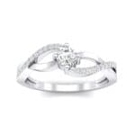 Weaving Shank Solitaire Crystal Engagement Ring (0.28 CTW) Top Dynamic View