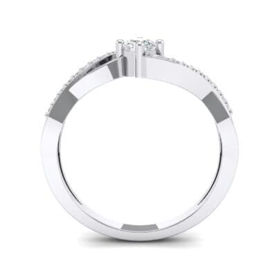 Weaving Shank Solitaire Crystal Engagement Ring (0.28 CTW) Side View