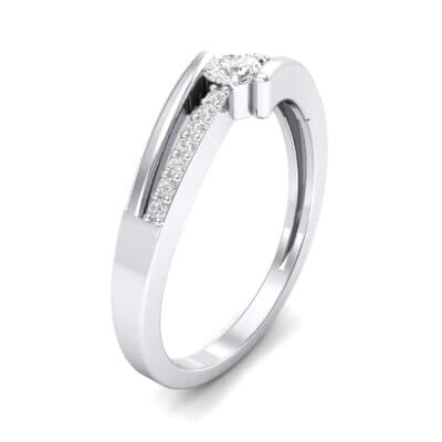 Illusion Bypass Solitaire Crystal Engagement Ring (0.23 CTW) Perspective View