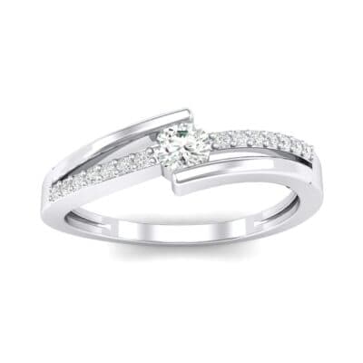 Illusion Bypass Solitaire Crystal Engagement Ring (0.23 CTW) Top Dynamic View