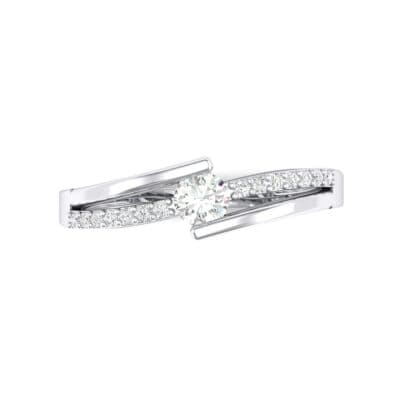 Illusion Bypass Solitaire Crystal Engagement Ring (0.23 CTW) Top Flat View