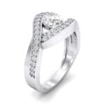 Pave Eye Solitaire Crystal Engagement Ring (1.19 CTW) Perspective View