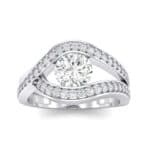 Pave Eye Solitaire Crystal Engagement Ring (1.19 CTW) Top Dynamic View