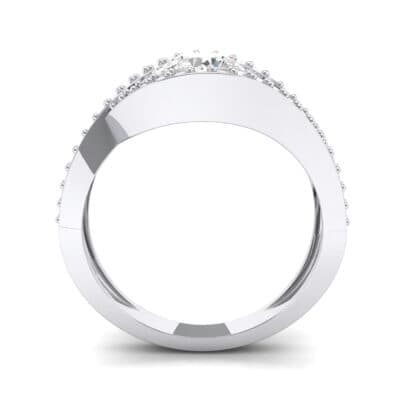Pave Eye Solitaire Crystal Engagement Ring (1.19 CTW) Side View