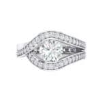 Pave Eye Solitaire Crystal Engagement Ring (1.19 CTW) Top Flat View