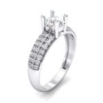 Pave Shoulder Solitaire Crystal Engagement Ring (1.21 CTW) Perspective View