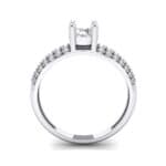 Pave Shoulder Solitaire Crystal Engagement Ring (1.21 CTW) Side View