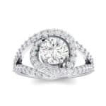 Split Shank Swirl Halo Crystal Engagement Ring (1.51 CTW) Top Dynamic View