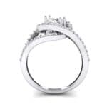 Split Shank Swirl Halo Crystal Engagement Ring (1.51 CTW) Side View