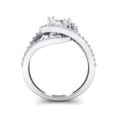 Split Shank Swirl Halo Crystal Engagement Ring (1.51 CTW) Side View