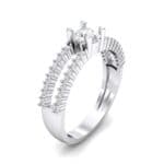 Pave Split Shank Crystal Engagement Ring (0.79 CTW) Perspective View