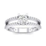 Pave Split Shank Crystal Engagement Ring (0.79 CTW) Top Dynamic View