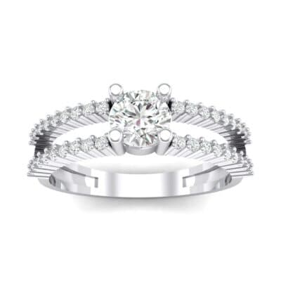 Pave Split Shank Crystal Engagement Ring (0.79 CTW) Top Dynamic View