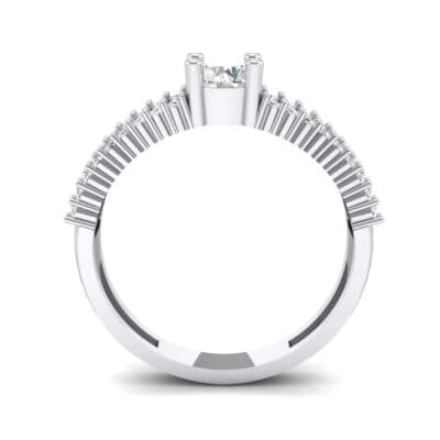 Pave Split Shank Crystal Engagement Ring (0.79 CTW) Side View