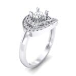 Asymmetrical Pave Bypass Crystal Engagement Ring (0.77 CTW) Perspective View