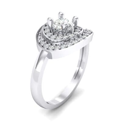 Asymmetrical Pave Bypass Crystal Engagement Ring (0.77 CTW) Perspective View