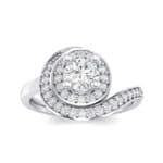 Asymmetrical Pave Bypass Crystal Engagement Ring (0.77 CTW) Top Dynamic View