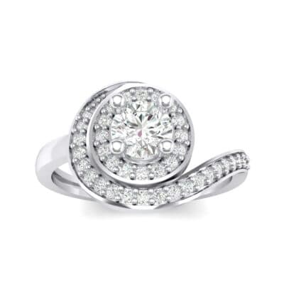 Asymmetrical Pave Bypass Crystal Engagement Ring (0.77 CTW) Top Dynamic View