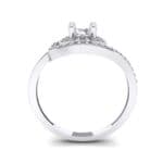 Asymmetrical Pave Bypass Crystal Engagement Ring (0.77 CTW) Side View