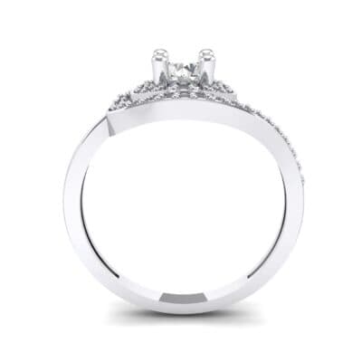 Asymmetrical Pave Bypass Crystal Engagement Ring (0.77 CTW) Side View
