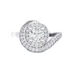 Asymmetrical Pave Bypass Crystal Engagement Ring (0.77 CTW) Top Flat View