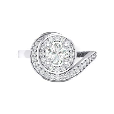 Asymmetrical Pave Bypass Crystal Engagement Ring (0.77 CTW) Top Flat View