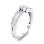 Pave Loop Shank Crystal Engagement Ring (0.29 CTW) Perspective View