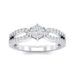 Pave Loop Shank Crystal Engagement Ring (0.29 CTW) Top Dynamic View