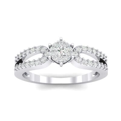 Pave Loop Shank Crystal Engagement Ring (0.29 CTW) Top Dynamic View