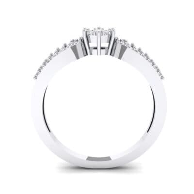 Pave Loop Shank Crystal Engagement Ring (0.29 CTW) Side View