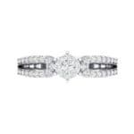 Pave Loop Shank Crystal Engagement Ring (0.29 CTW) Top Flat View