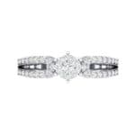 Pave Loop Shank Crystal Engagement Ring (0.29 CTW) Top Flat View