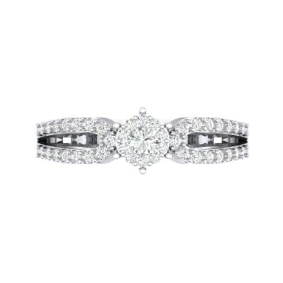 Pave Loop Shank Crystal Engagement Ring (0.29 CTW) Top Flat View